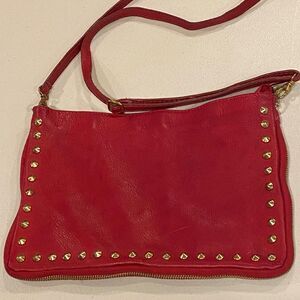 Red‎ Studded Crossbody Bag Convertible Clutch Purse Small Handbag Grunge Y2K